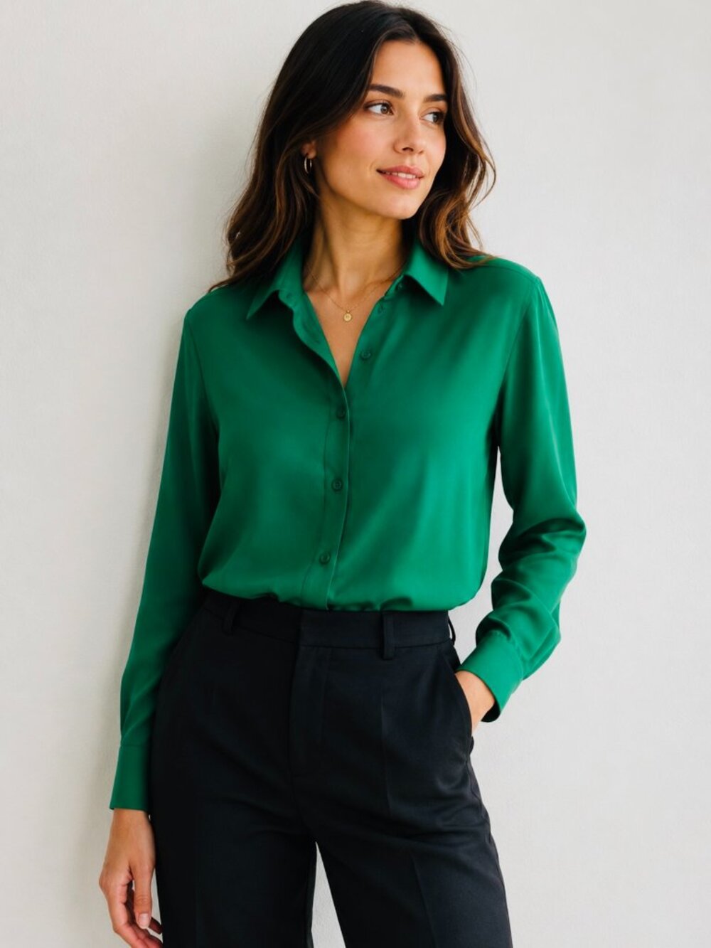 ZARA GREEN BLOUSE,SIZE M